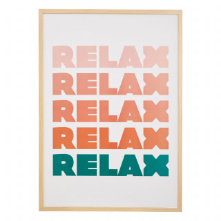 Affiche encadrée Relax - 50 x 70 cm - Corail