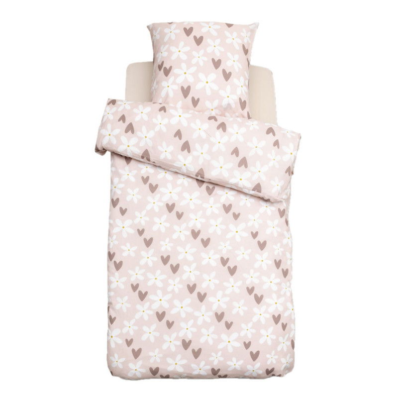 Parure de lit enfant motifs cœurs BILLIE - 48 fils/cm² - 140 x 200 cm Parure de lit enfant motifs cœurs BILLIE - 48 fils/cm² - 140 x 200 cm
