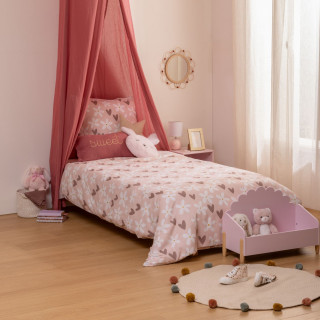 Parure de lit enfant motifs cœurs BILLIE - 48 fils/cm² - 140 x 200 cm