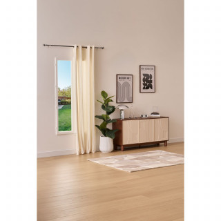 Rideau en velours côtelé flanelle ARUM - 140 x 260 cm - Ecru