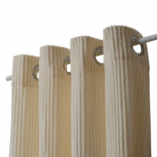 Rideau en velours côtelé flanelle ARUM - 140 x 260 cm - Ecru