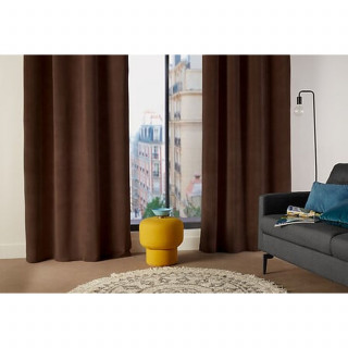 Rideau à œillets LILOU - 140 x 260 cm - Marron tonka