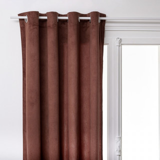 Rideau à œillets LILOU - 140 x 260 cm - Marron tonka