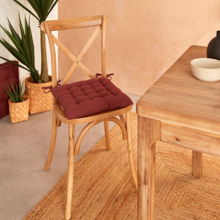 Galette de chaise ANJALI - 38 x 38 cm - Prune