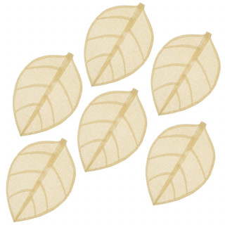 Lot de 6 sets de table motif feuille - 50 x 33 cm - Naturel