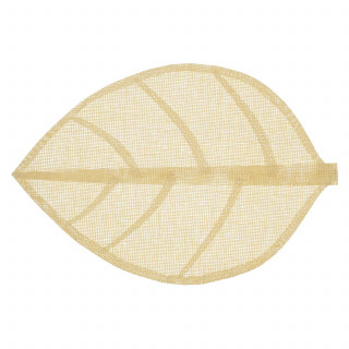 Lot de 6 sets de table motif feuille - 50 x 33 cm - Naturel