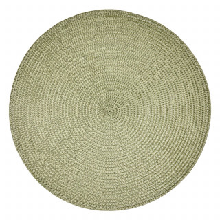 Lot de 2 sets de table tressés AFHIR - Diam. 38 cm - Vert Olive