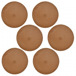 Lot de 6 sets de table tressés AFHIR - Diam. 38 cm - Terracotta
