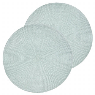 Lot de 2 sets de table tressés AFHIR - Diam. 38 cm - Céladon