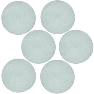 Lot de 6 sets de table tressés AFHIR - Diam. 38 cm - Céladon