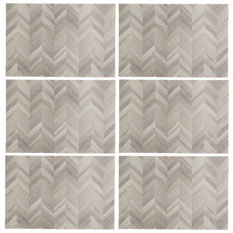 Lot de 6 sets de table effet chevrons AUTHENTIQUE - 45 x 30 cm Lot de 6 sets de table effet chevrons AUTHENTIQUE - 45 x 30 cm