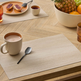 Lot de 6 sets de table effet travertin AUTHENTIQUE - 45 x 30 cm