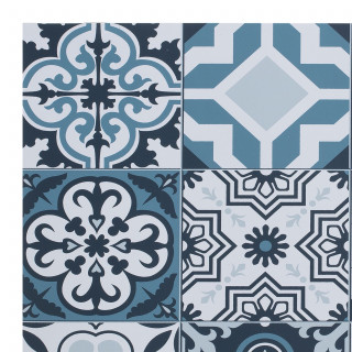 Lot de 6 sets de table mosaïque carreaux de ciment - 45 x 30 cm - Bleu