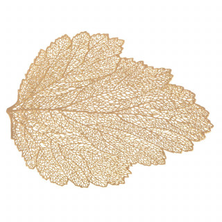 Lot de 2 sets de table motif feuille - 47 x 36 cm - Doré