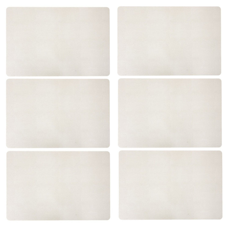 Lot de 6 sets de table effet écailles MIRA - 49 x 33 cm - Crème Lot de 6 sets de table effet écailles MIRA - 49 x 33 cm - Crème
