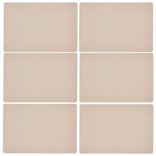 Lot de 6 sets de table effet tressé ELY - 49 x 33 cm - Beige