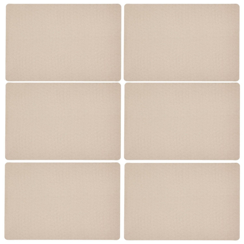 Lot de 6 sets de table effet tressé ELY - 49 x 33 cm - Beige Lot de 6 sets de table effet tressé ELY - 49 x 33 cm - Beige