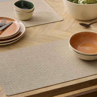 Lot de 6 sets de table effet tressé ELY - 49 x 33 cm - Beige