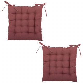 Lot de 2 galettes de chaise ANJALI - 38 x 38 cm - Prune