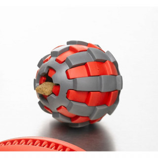 Balle distributeur de croquettes - Noir et rouge
