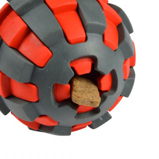 Balle distributeur de croquettes - Noir et rouge