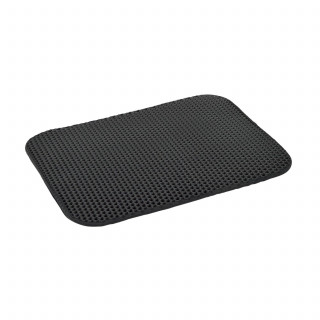 Tapis de litière pour chat avec récupérateur - Noir