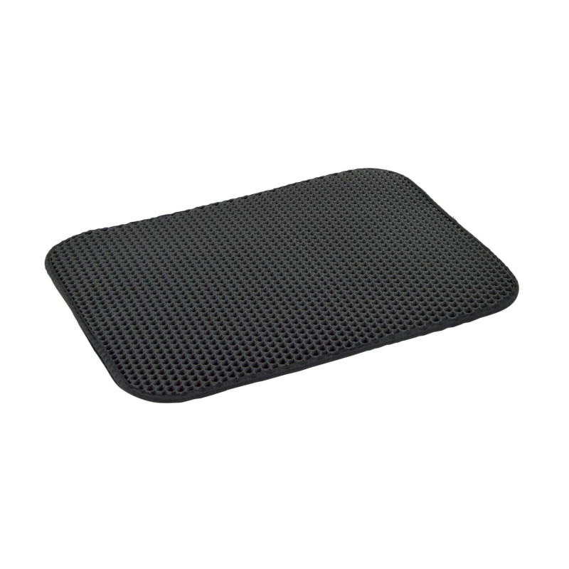 Tapis de litière pour chat avec récupérateur - Noir