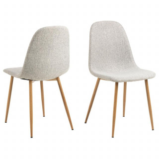 Lot de 4 chaises de salle à manger CLELIA - Gris clair
