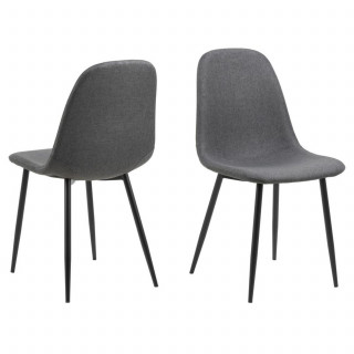 Lot de 4 chaises de salle à manger CLELIA - Gris foncé