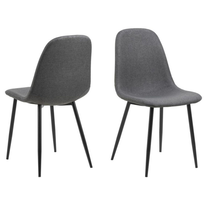 Lot de 4 chaises de salle à manger CLELIA - Gris foncé