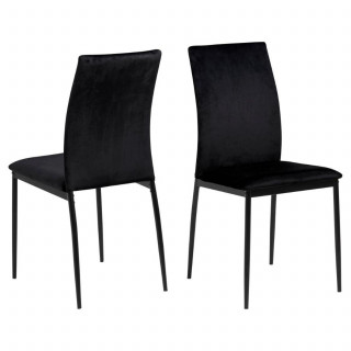 Lot de 4 chaises de salle à manger tissu Dublin MIDENA - Noir