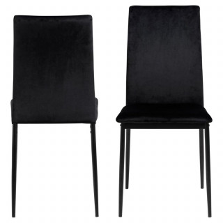 Lot de 4 chaises de salle à manger tissu Dublin MIDENA - Noir