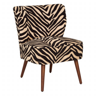 Fauteuil en chenille zébré CHIARA - Marron
