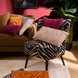 Fauteuil en chenille zébré CHIARA - Marron