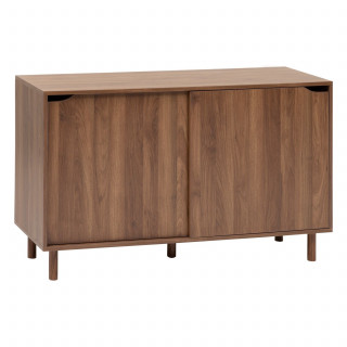 Buffet 2 portes coulissantes effet noyer SLIDY - Marron