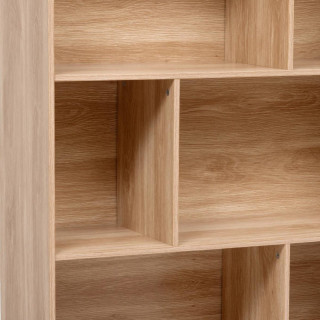 Bibliothèque 8 niches effet bois naturel ABANA - Beige
