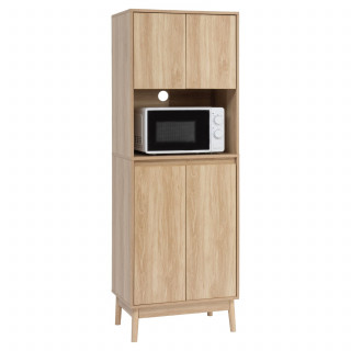 Buffet de cuisine 1 niche et 4 portes effet bois naturel ABANA - Beige