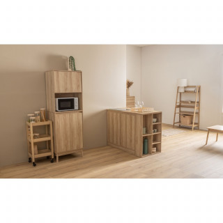 Buffet de cuisine 1 niche et 4 portes effet bois naturel ABANA - Beige