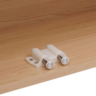 Armoire de salle de bain 2 portes avec miroir effet bois clair LIORA - Beige