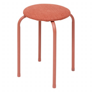 Tabouret d'appoint en métal et tissu chiné FLEXY - Sienne