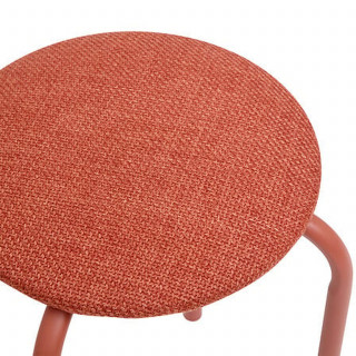 Tabouret d'appoint en métal et tissu chiné FLEXY - Sienne