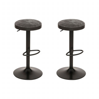 Lot de 2 tabourets de bar en métal ILSA - Gris foncé
