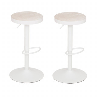 Lot de 2 tabourets de bar en métal ILSA - Ivoire