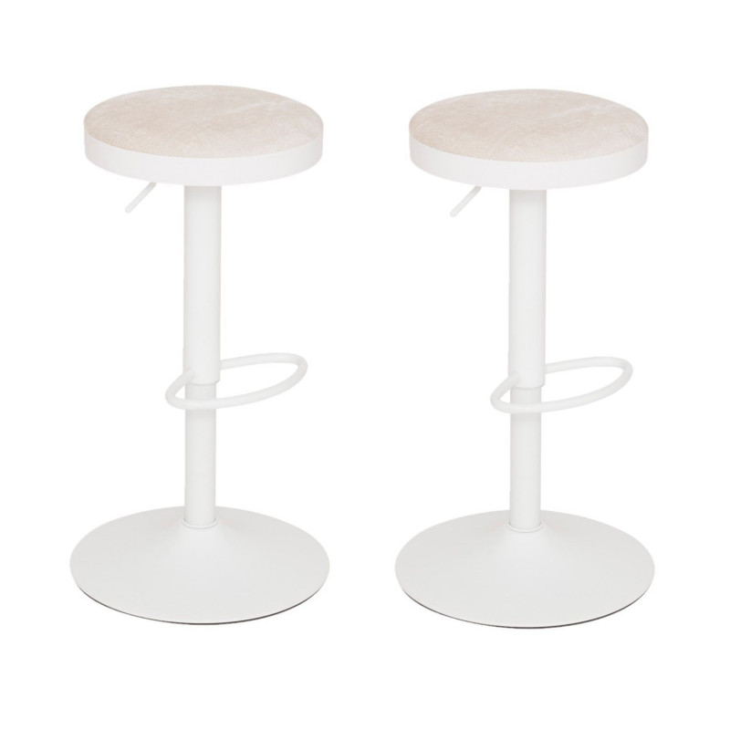Lot de 2 tabourets de bar en métal ILSA - Ivoire