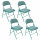 Lot de 4 chaises pliantes en tissu chiné FLEXY - Vert