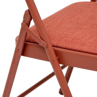 Lot de 4 chaises pliantes en tissu chiné FLEXY - Rouge