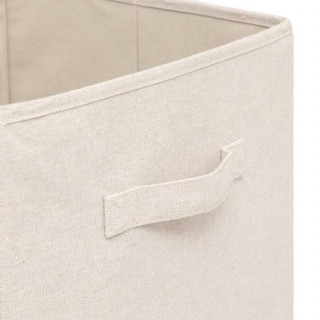 Lot 6 boîtes de rangement TIDY BOX - L. 31 x l. 31 x H. 31 cm - Beige