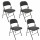 Lot de 4 chaises pliantes en tissu chiné FLEXY - Gris foncé