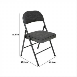 Lot de 4 chaises pliantes en tissu chiné FLEXY - Gris foncé