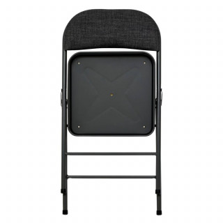 Lot de 4 chaises pliantes en tissu chiné FLEXY - Gris foncé